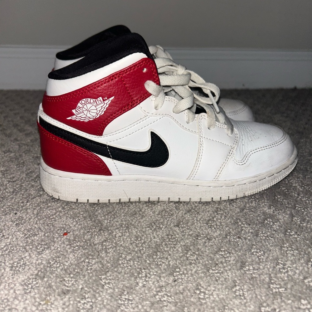 Nike Air Jordan Mid Sneakers - White, Red, Black